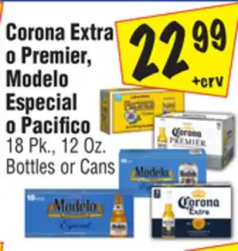 El Super Corona Extra o Premier, Modelo Especial o Pacifico offer