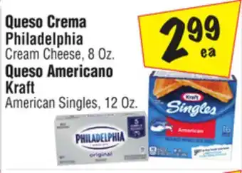 El Super Philadelphia Cream Cheese, 8 Oz. Kraft American Singles, 12 Oz offer