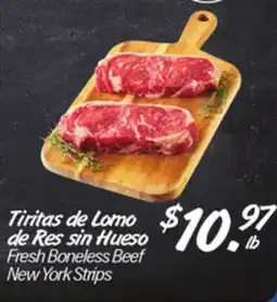 El Super Fresh Boneless Beef New York Strips offer