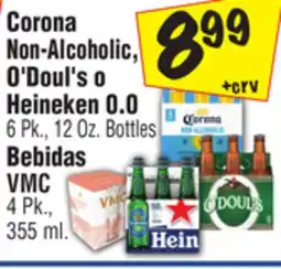 El Super Corona Non-Alcoholic, O'Doul's o Heineken 0.0 Bebidas 6 Pk., 12 Oz. Bottles VMC 4 Pk., 355 ml offer