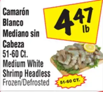 El Super 51-60 Ct. Medium White Shrimp Headless offer