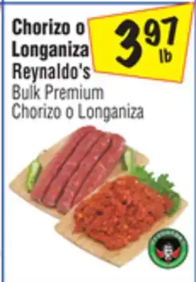 El Super Reynaldo's Bulk Premium Chorizo o Longaniza offer