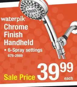 Menards Waterpik Dual PowerPulse Massage 6-Spray Handheld Chrome Showerhead offer