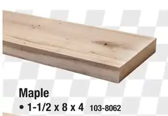 Menards Live Edge Timber Co. 1-1/2 x 8 x 4' Rustic Maple Square-Edge Lumber offer