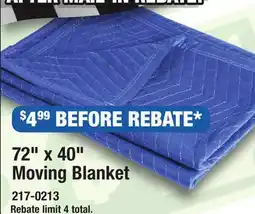 Menards Performax 72 x 40 Moving Blanket offer