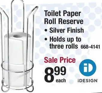 Menards iDesign Classico Silver Freestanding Tulip Toilet Paper Roll Reserve offer