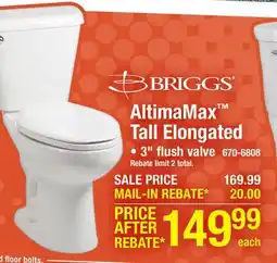 Menards Briggs AltimaMax 2-Piece White Tall Elongated Toilet offer