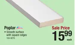 Menards 1 x 4 x 8' Primed Poplar Board offer