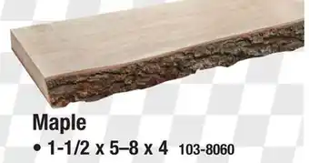 Menards Live Edge Timber Co. 1-1/2 x 5 to 8 x 4' Rustic Maple Live-Edge Lumber offer