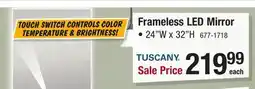 Menards Tuscany 24W x 32H Frameless LED Mirror offer