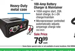 Menards Schumacher 100-Amp Battery Charger and Maintainer offer