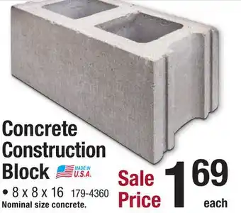 Menards 8 x 8 x 16 Regular Construction Block offer