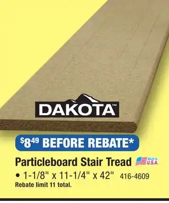 Menards Dakota Ready-to-Finish Particleboard 1-1/8 x 11-1/4 x 42 Stair Tread offer