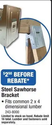 Menards Steel Sawhorse Bracket offer