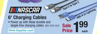 Menards Nascar 6ft Type C To Type C Charging Cable - Black offer