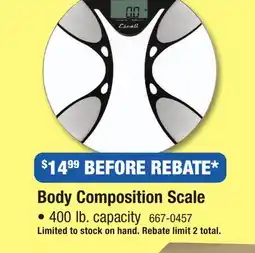 Menards Escali Ultra Slim Black Body Composition Scale offer