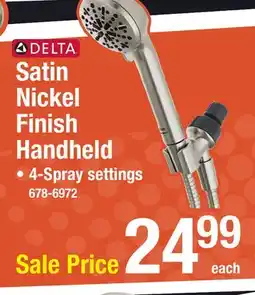 Menards Delta 4-Setting Satin Nickel Handshower Showerhead offer