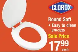 Menards Clorox Round White Soft Vinyl Toilet Seat offer