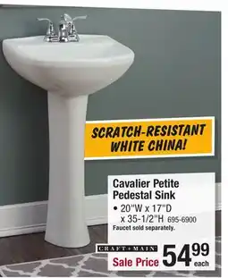 Menards Craft + Main Cavalier 20W x 17D White Oval Bathroom Pedestal Sink with Base offer