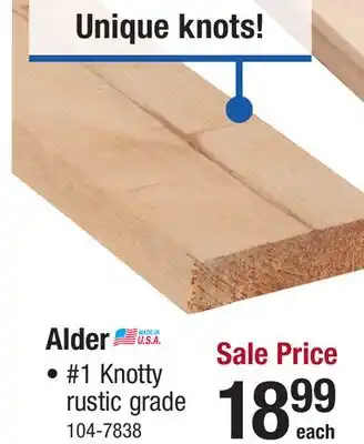 Menards Mastercraft 1 x 4 x 8' Rustic Alder Board offer