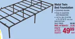 Menards Bali Metal Twin Bed Foundation offer