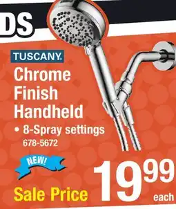 Menards Tuscany Chrome 8-Spray Setting Handheld Showerhead with Power Wash Sprays offer