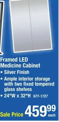 Menards Tuscany 24W x 32H Medicine Cabinet with LED Lights offer