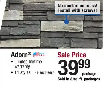 Menards Adorn Northern Gray Manufactured Stone Veneer Siding (3 sq. ft.) offer