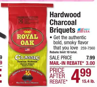 Menards Royal Oak Classic Premium Hardwood Charcoal Briquets -15.4 LB offer