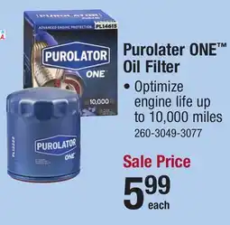 Menards Purolator ONE PL14459 Advanced Protection Engine Oil Filter offer