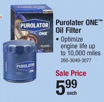 Menards Purolator ONE PL14459 Advanced Protection Engine Oil Filter offer