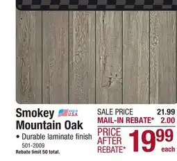 Menards American Pacific 4' x 8' Smokey Mountain Oak Shiplap Wall Panel offer