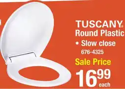 Menards Tuscany Round White Plastic Slow-Close Toilet Seat offer