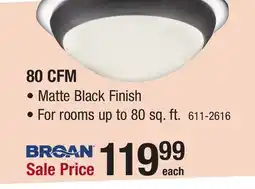 Menards Broan Roomside 80 CFM Ceiling Exhaust Bath Fan with Light offer