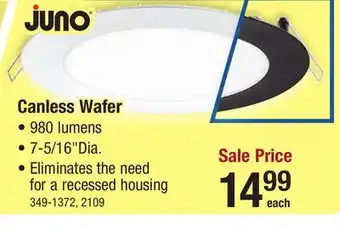 Menards Juno 6 LED Flat Wafer Canless Downlight offer