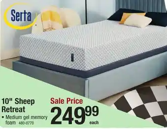 Menards Serta Sheep Retreat 10 Twin Medium Gel Memory Foam Mattress in a Box offer