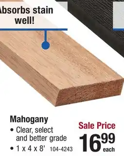 Menards Mastercraft 1 x 4 x 8' Mahogany Board offer