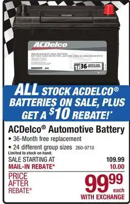 Menards ACDelco Advantage 24F Automotive Battery offer