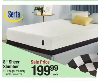 Menards Serta Sheer Slumber 8 Twin Medium Firm Gel Memory Foam Mattress in a Box offer