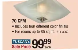 Menards Tuscany 70 CFM Ceiling Exhaust Bath Fan with Light and Glass Globe offer