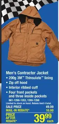 Menards RW Rugged Wear Men's Brown Duck Heavy-Duty Contractor Coat - Medium offer