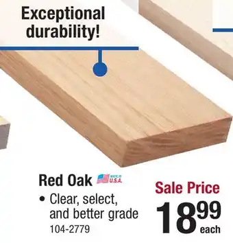 Menards Mastercraft 1 x 4 x 8' Red Oak Board offer