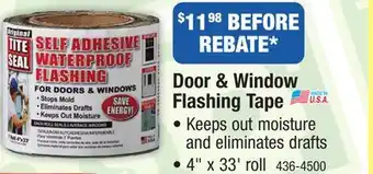 Menards Tite Seal 4 x 33' Self-Adhesive Asphalt Window Flashing Tape offer