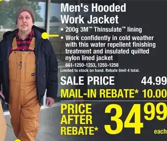 Menards RW Rugged Wear Men's Brown Duck Heavy-Duty Insulated Work Jacket - Medium offer