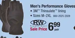 Menards RW Rugged Wear Men's Medium Black Lined Performance Work Gloves offer