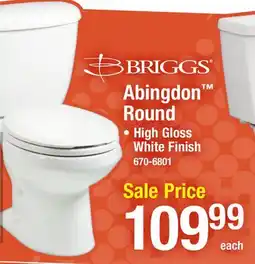 Menards Briggs Abingdon 2-Piece White Standard Height Round Toilet offer