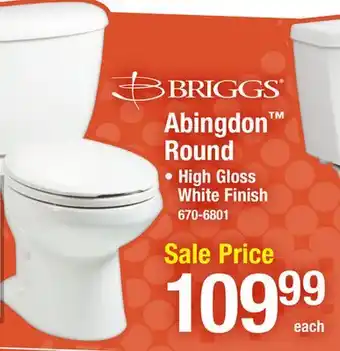 Menards Briggs Abingdon 2-Piece White Standard Height Round Toilet offer