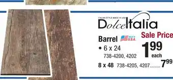 Menards Dolce Italia Barrel Harvest 8 x 48 Porcelain Floor and Wall Tile offer