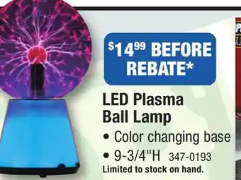 Menards 6 Color Changing Plasma Ball offer