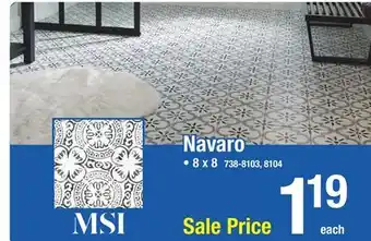 Menards MS International Navaro Matte Gerdenia 8 x 8 Porcelain Floor and Wall Tile offer